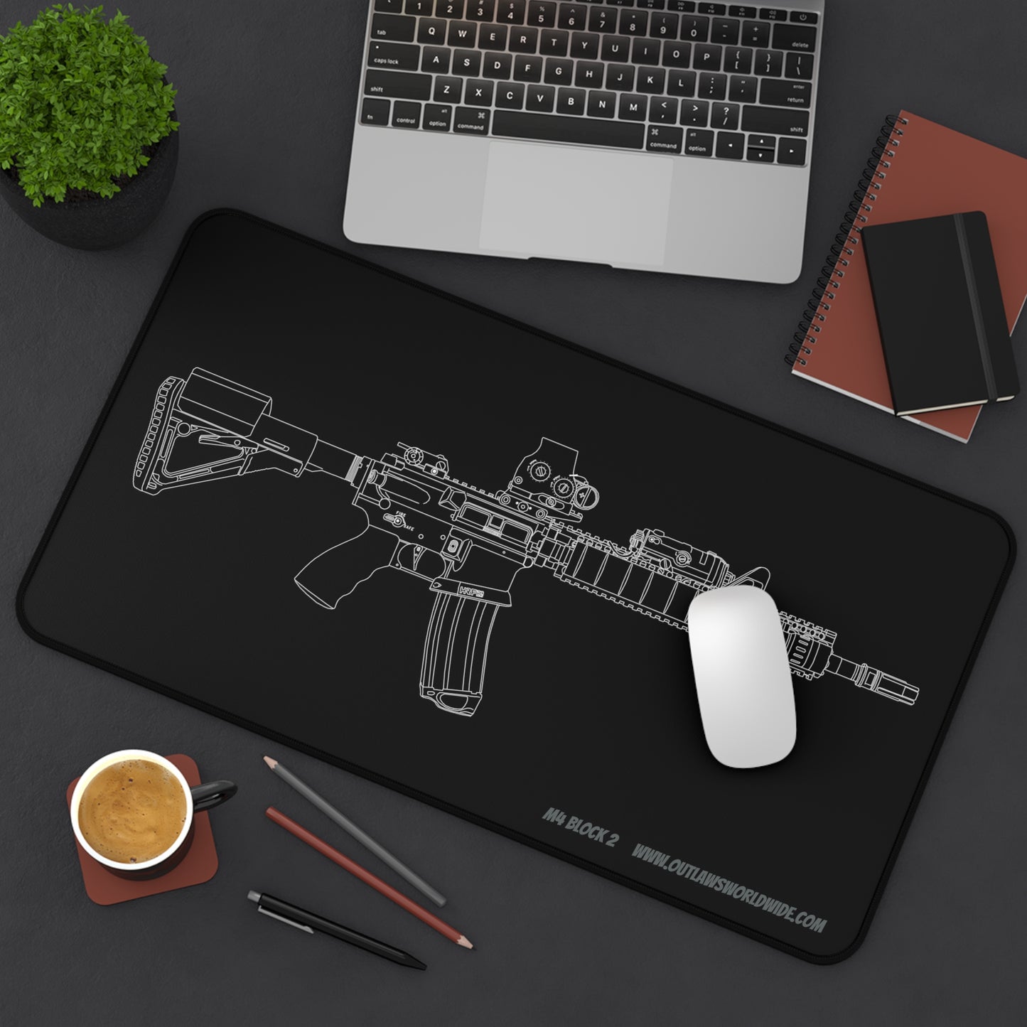 12" x 22" M4 Block 2 Rifle Desk Mat