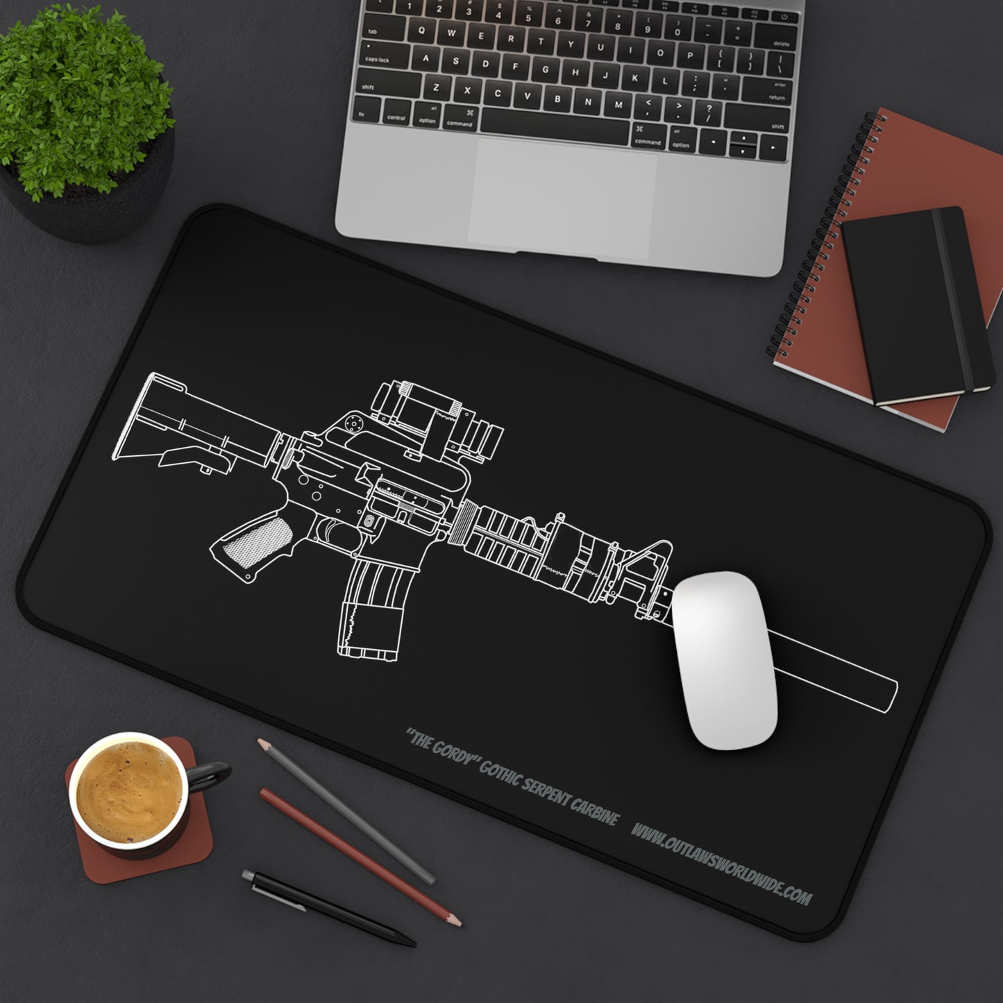 12" x 22" Gothic Serpent Carbine "The Gordy" (Black Hawk Down) Desk Mat