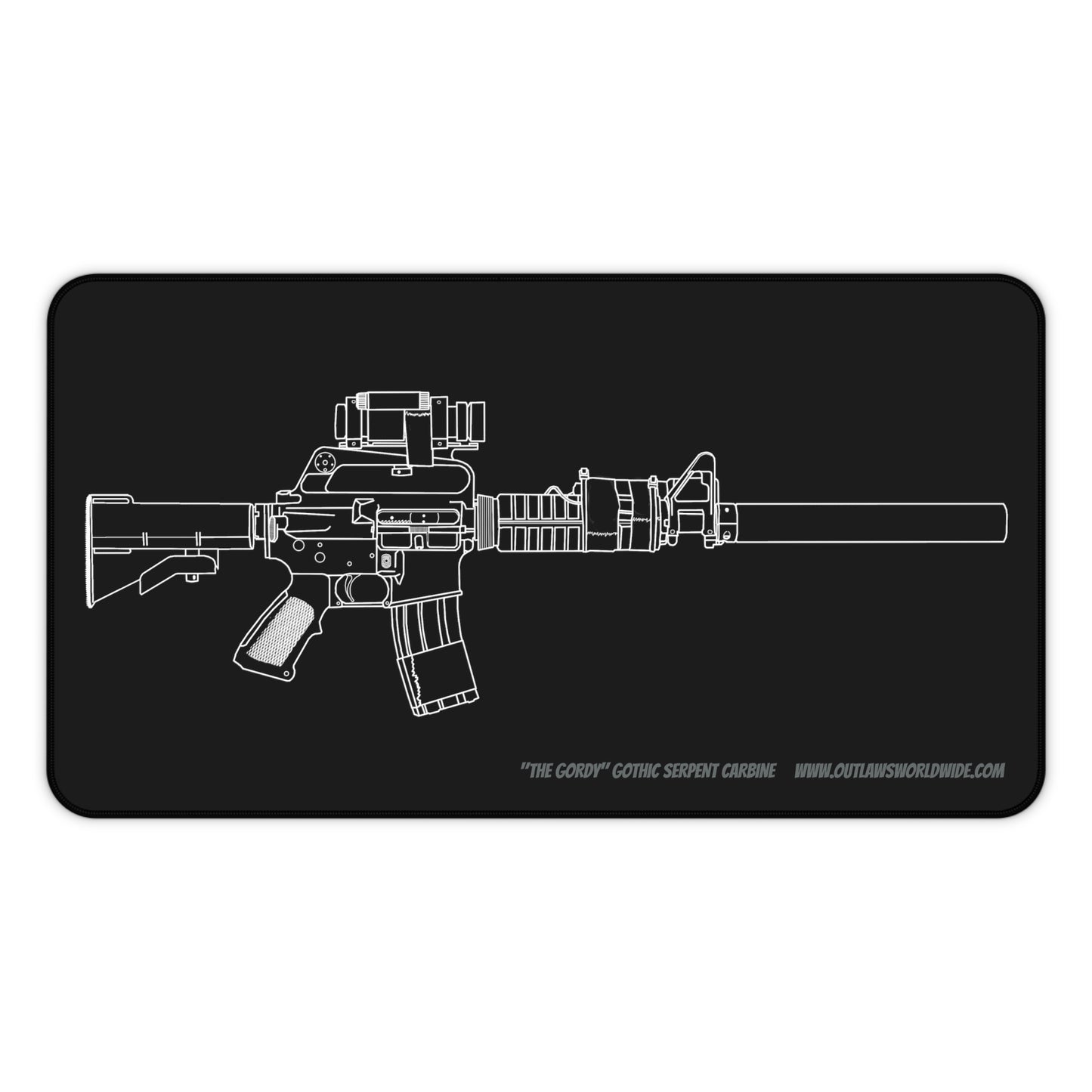 12" x 22" Gothic Serpent Carbine "The Gordy" (Black Hawk Down) Desk Mat