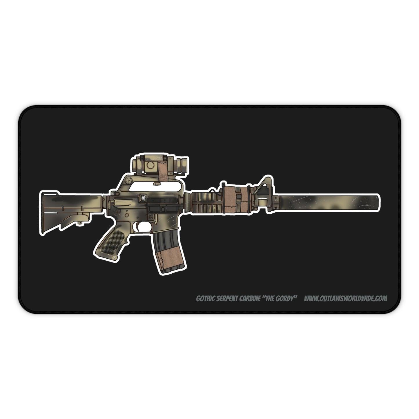 12" x 22" Gothic Serpent Carbine "The Gordy" (Black Hawk Down) Desk Mat
