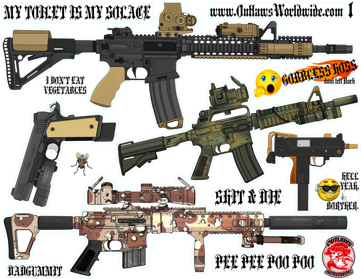 BIG ASS Gun Nut sticker sheet 1