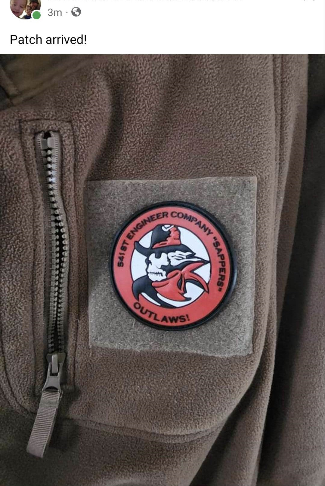 541st SAPPER Outlaw unit patch (non-issued) 2.75" (velcro+pvc)