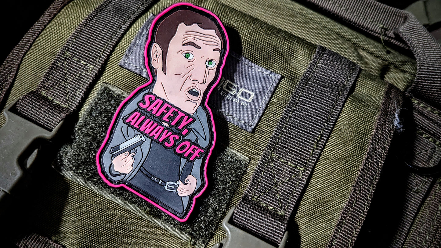 Trailer Park Multiverse- Cyrus "SAFETY ALWAYS OFF" (pvc+velcro) 4"