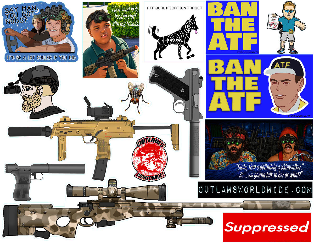 BIG ASS Gun Nut Midnight Mischief Sticker Sheet